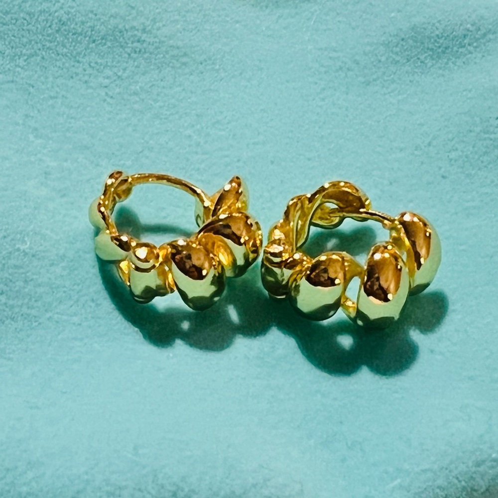Gold Croissant Hoop Earrings